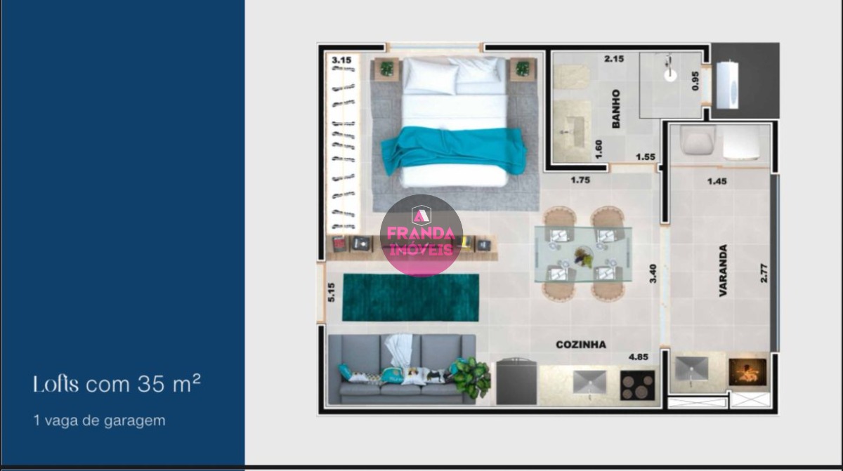 Apartamento, 1 quarto, 35 m² - Foto 1