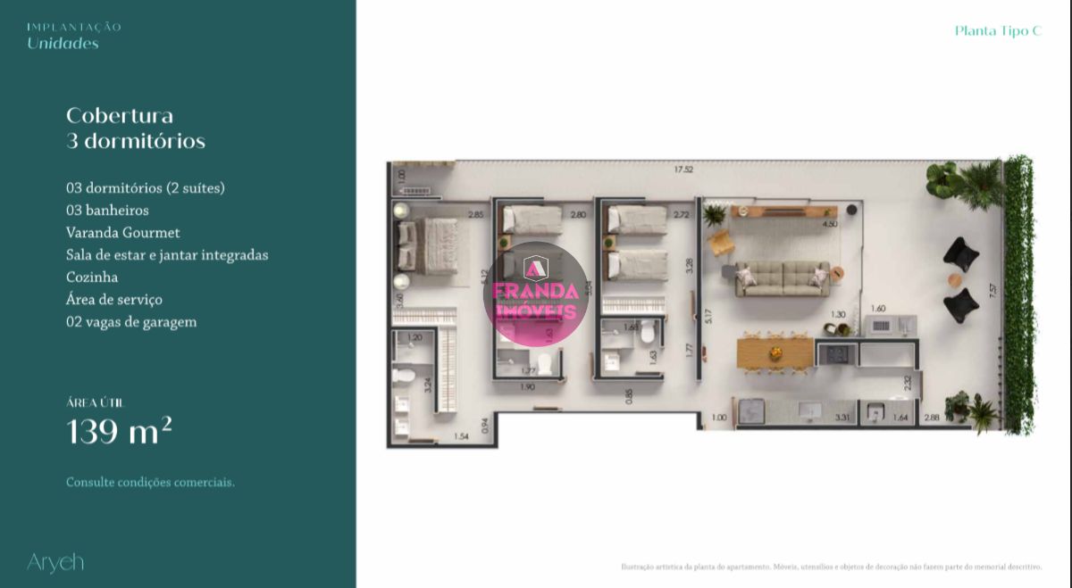 Cobertura, 3 quartos, 139 m² - Foto 3